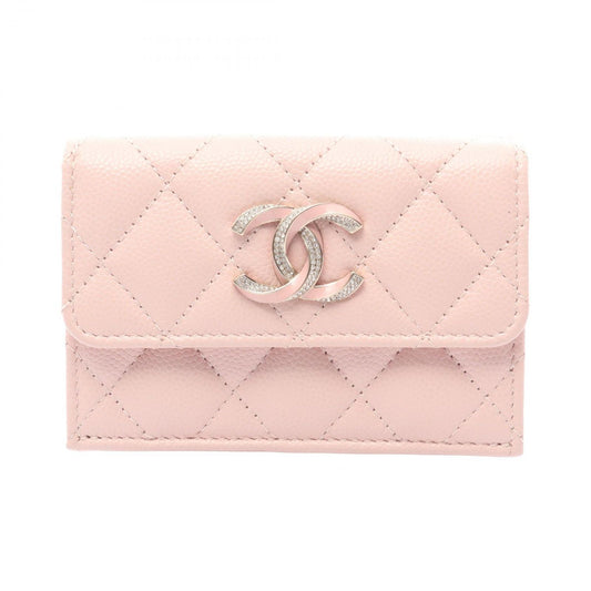 Chanel Trifold Wallet Quilted Baby Pink Caviar Leather