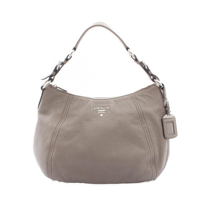 Prada Shoulder Bag Gray Leather