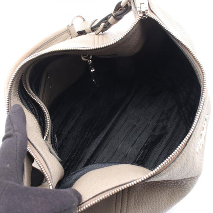 Prada Shoulder Bag Gray Leather — view 3