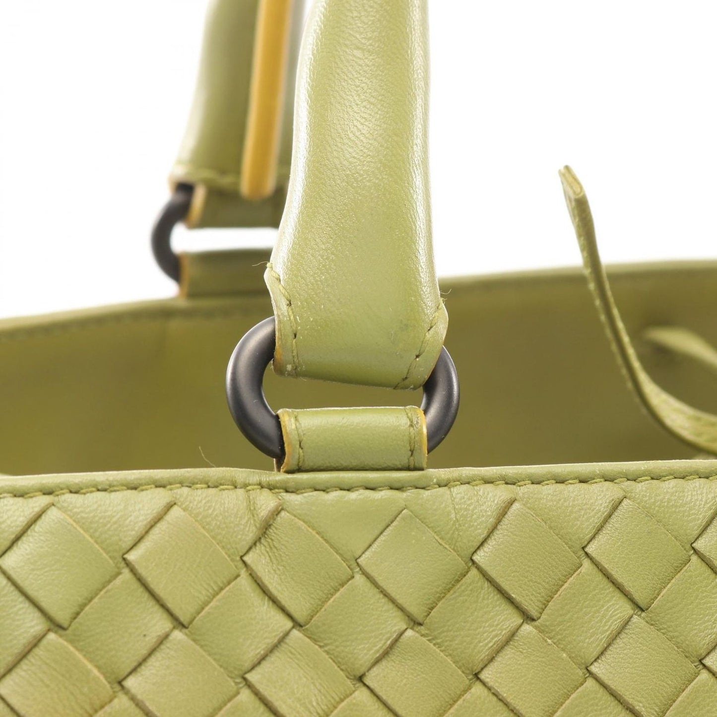 Bottega Veneta Tote Intrecciato Handbag Yellow Green Leather — view 7