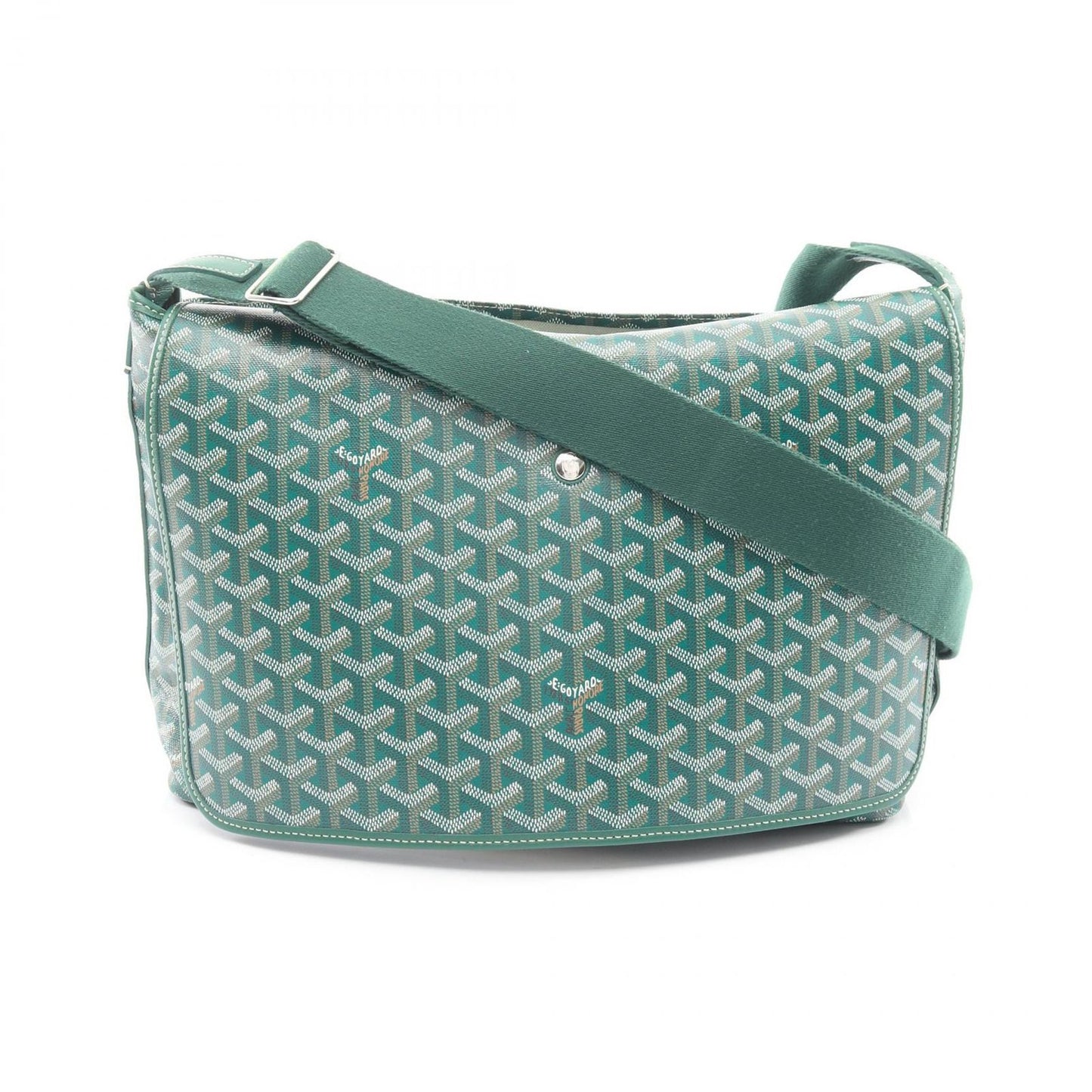 Goyard Shoulder Bag Capet Chien MM Green Canvas Leather