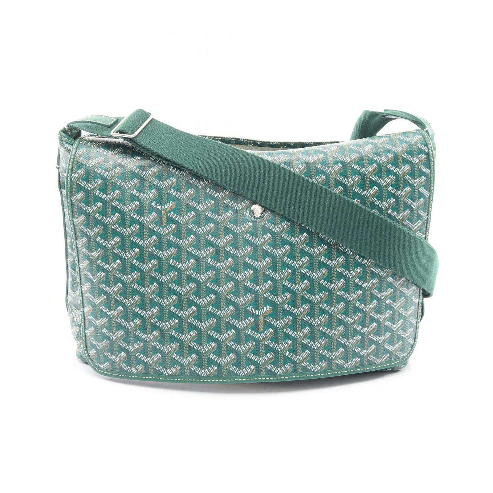 Goyard Shoulder Bag Capet Chien MM Green Canvas Leather