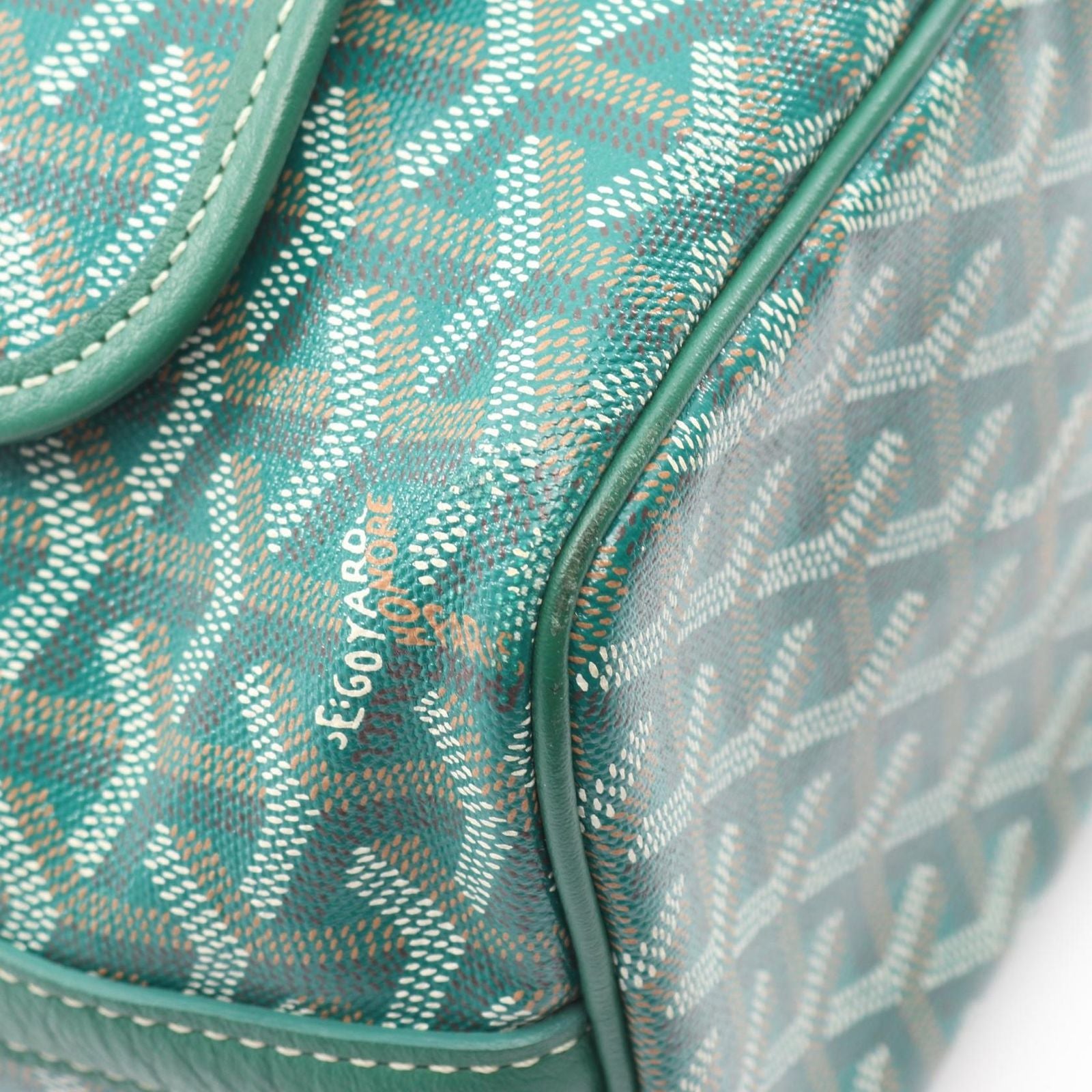 Goyard Shoulder Bag Capet Chien MM Green Canvas Leather — view 7