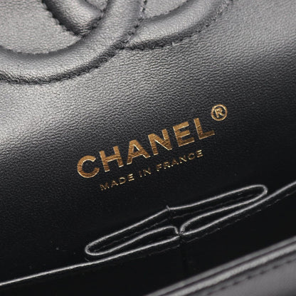 Chanel Shoulder Bag Quilted Double Flap Black Lambskin Chain — view 4