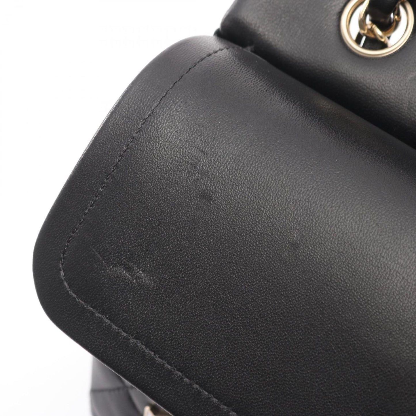 Chanel Shoulder Bag Quilted Double Flap Black Lambskin Chain — view 8