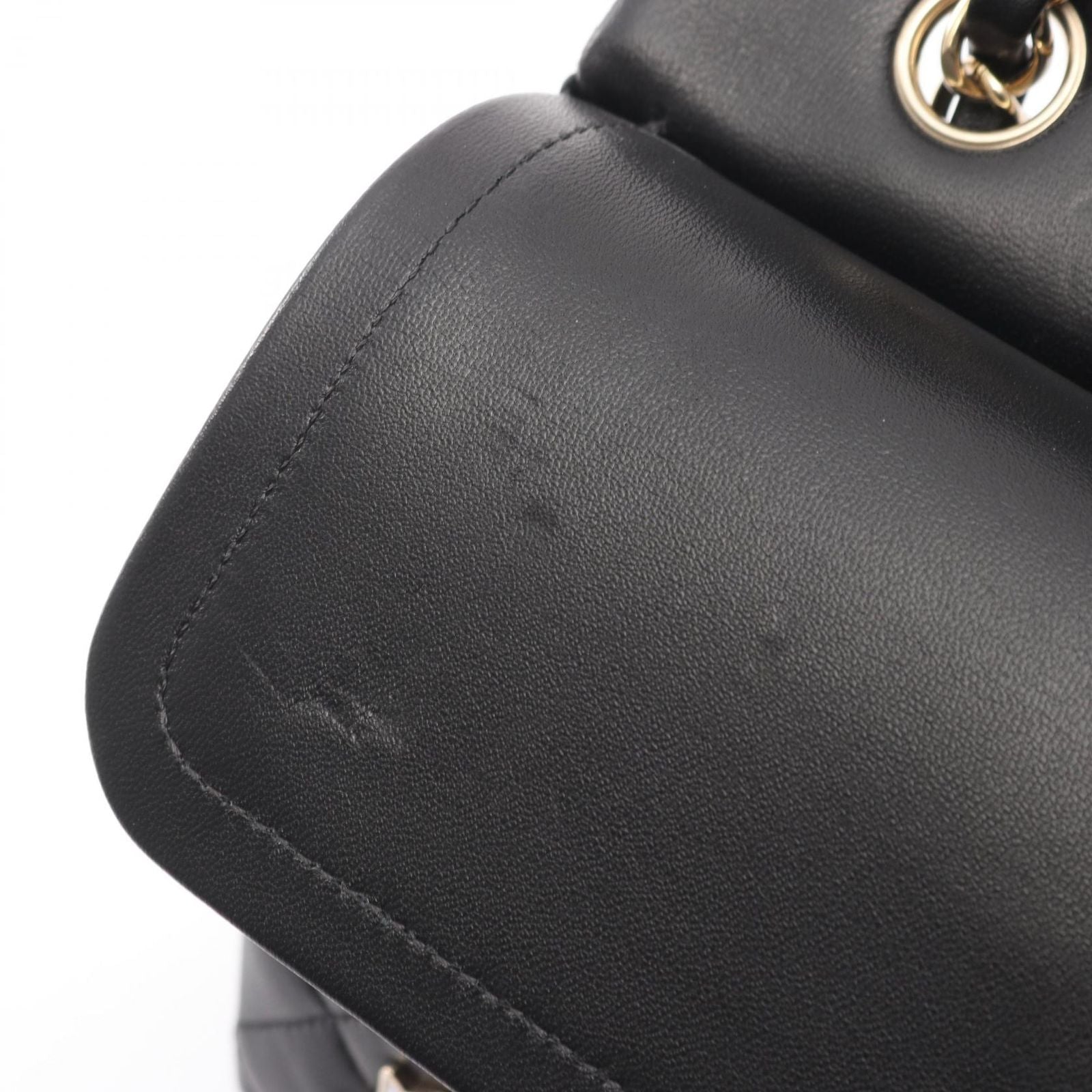 Chanel Shoulder Bag Quilted Double Flap Black Lambskin Chain — view 8