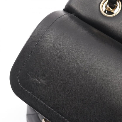 Chanel Shoulder Bag Quilted Double Flap Black Lambskin Chain — view 8