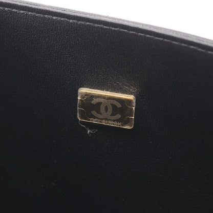 Chanel Shoulder Bag Quilted Double Flap Black Lambskin Chain — view 5