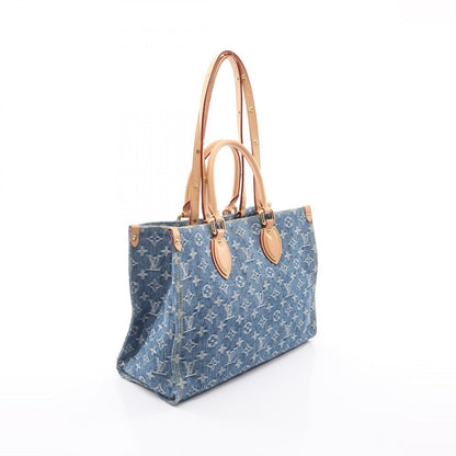 Louis Vuitton Tote On The Go MM LV Remix Monogram Denim Blue — view 2