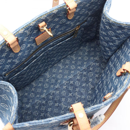 Louis Vuitton Tote On The Go MM LV Remix Monogram Denim Blue — view 3