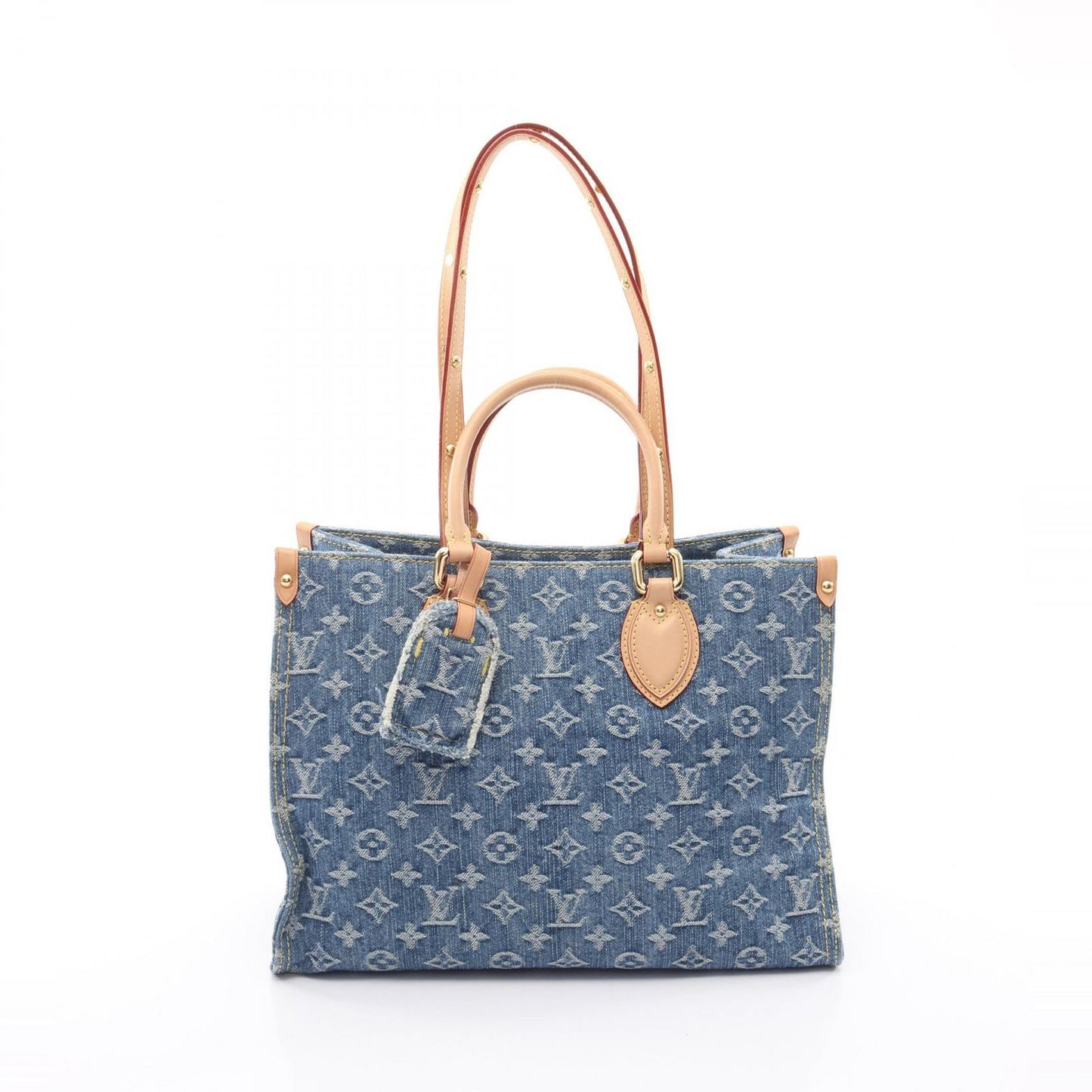 Louis Vuitton Tote On The Go MM LV Remix Monogram Denim Blue
