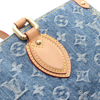 Louis Vuitton Tote On The Go MM LV Remix Monogram Denim Blue — view 7