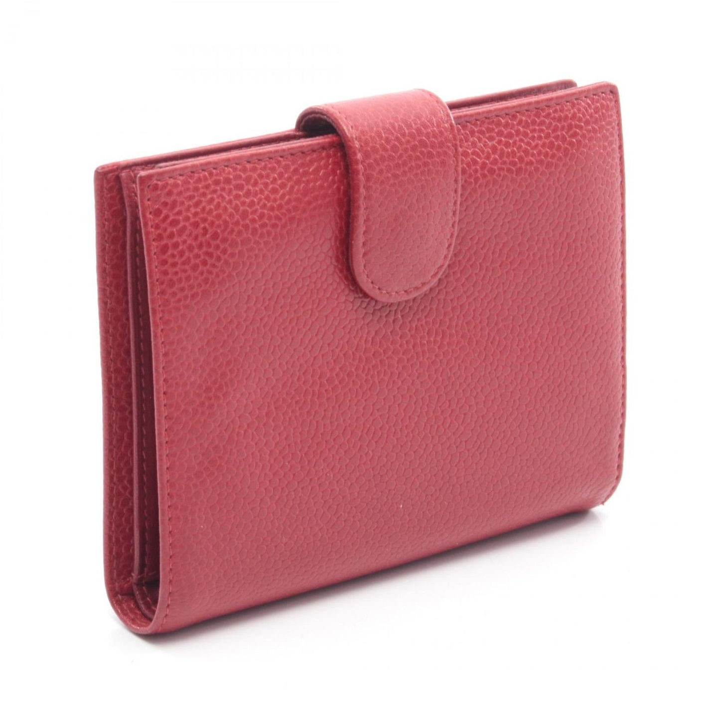 Chanel Hook Wallet CC Logo Red Leather Calf CC Clasp — view 2