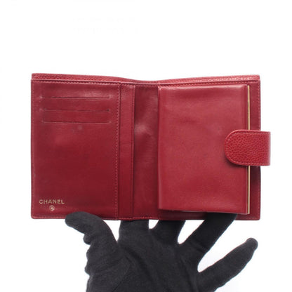 Chanel Hook Wallet CC Logo Red Leather Calf CC Clasp — view 3