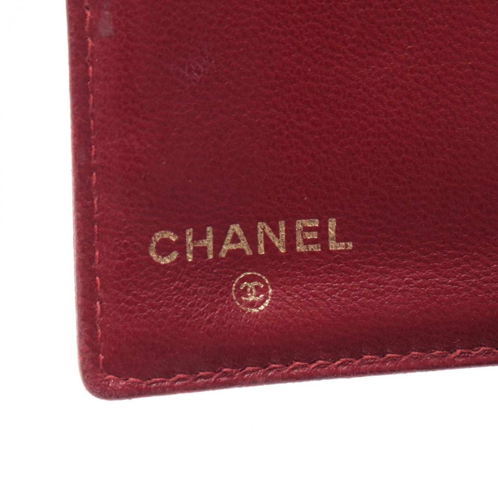 Chanel Hook Wallet CC Logo Red Leather Calf CC Clasp — view 5