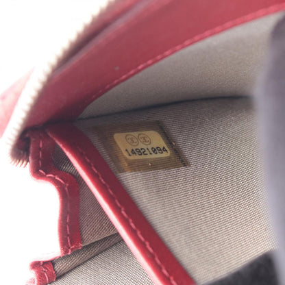 Chanel Round Wallet Red Leather Calf CC Logo — view 5