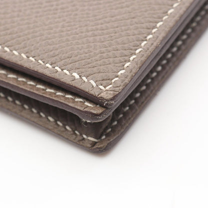 Hermes Bifold Wallet Bearn Souffle Etoupe Leather Calf — view 8