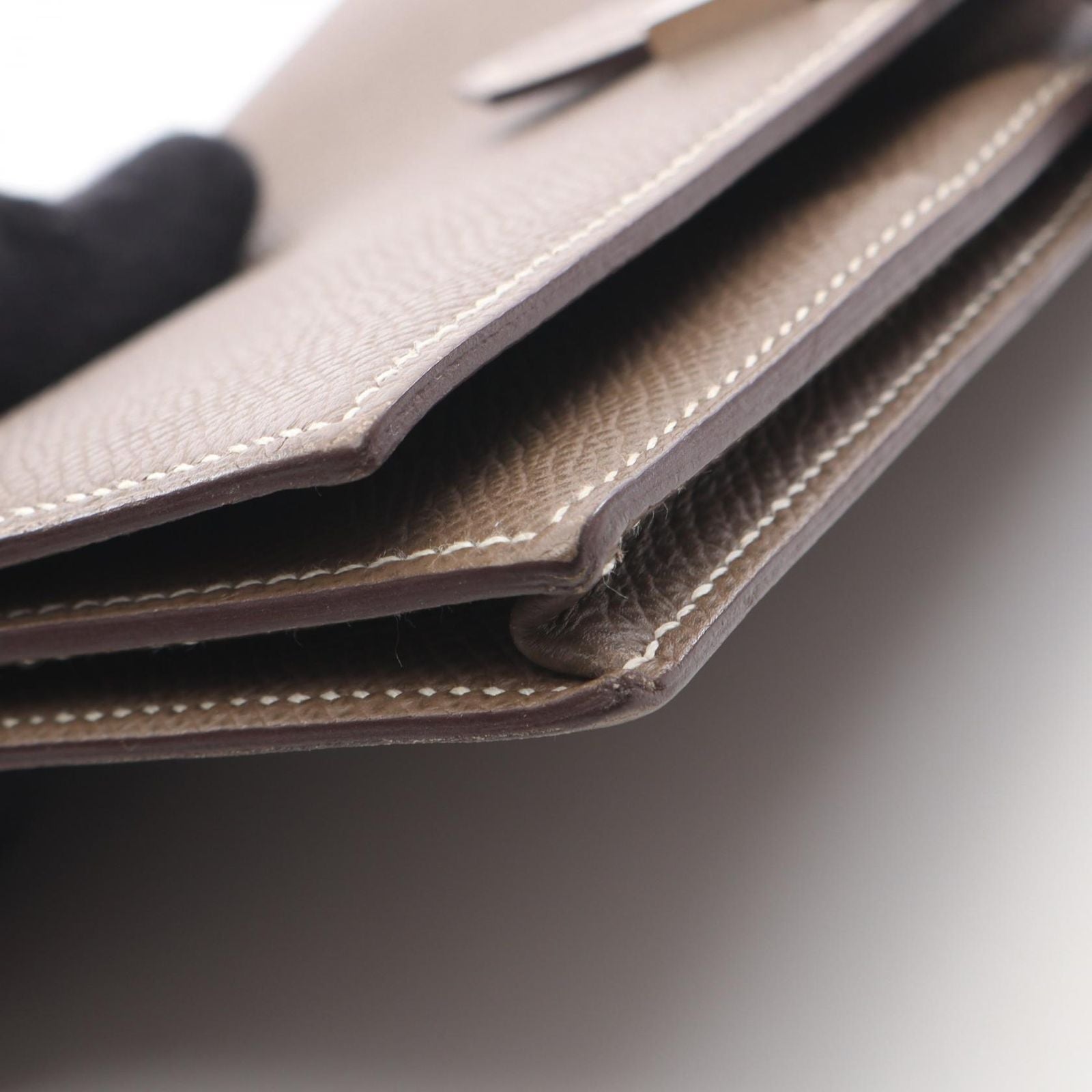 Hermes Bifold Wallet Bearn Souffle Etoupe Leather Calf — view 9