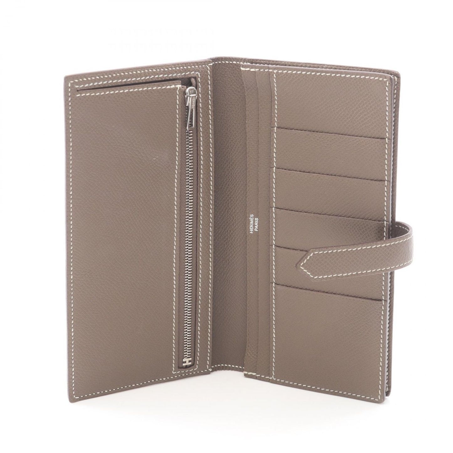 Hermes Bifold Wallet Bearn Souffle Etoupe Leather Calf — view 3