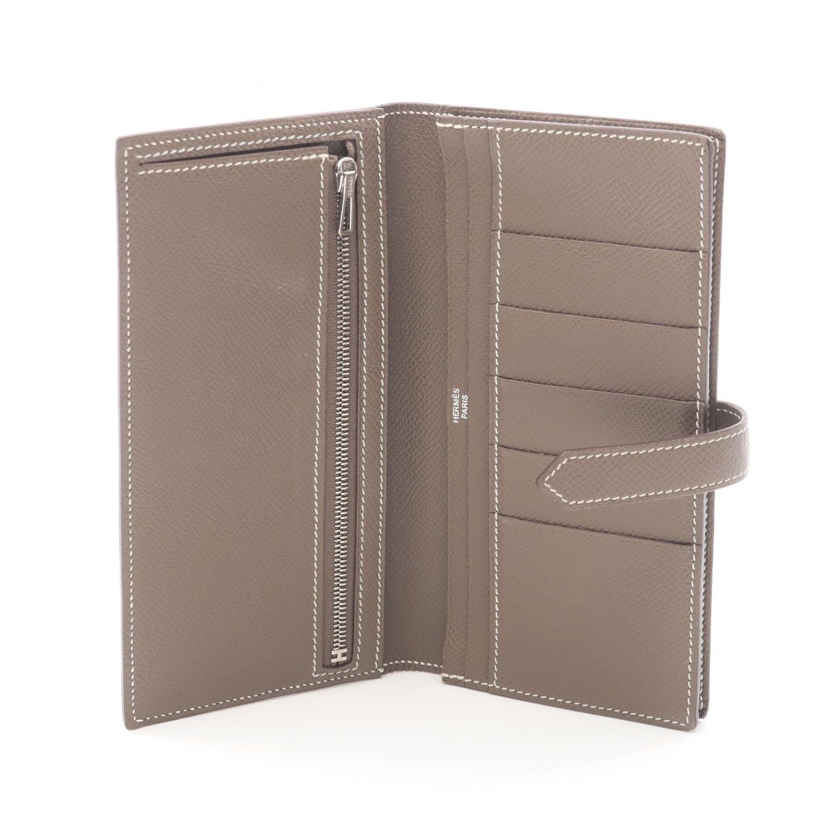 Hermes Bifold Wallet Bearn Souffle Etoupe Leather Calf — view 3