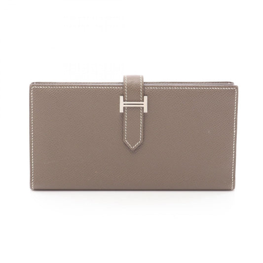 Hermes Bifold Wallet Bearn Souffle Etoupe Leather Calf