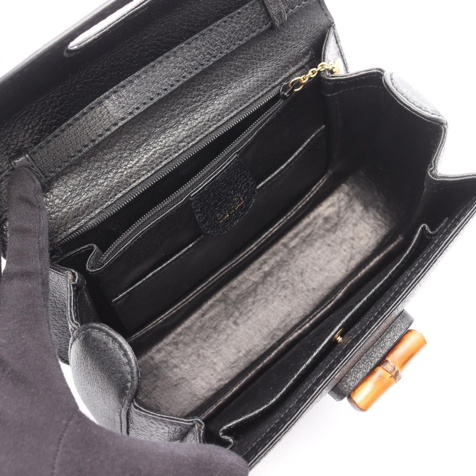 Gucci Handbag Bamboo Black Leather 2-Way — view 3