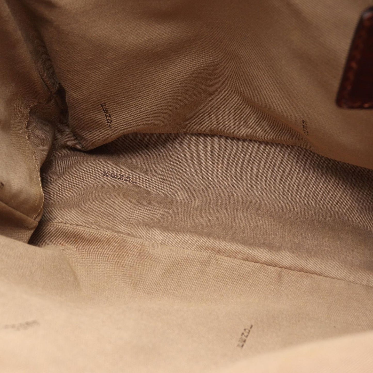 Fendi Tote Zucchino Beige Dark Brown Canvas Leather — view 6