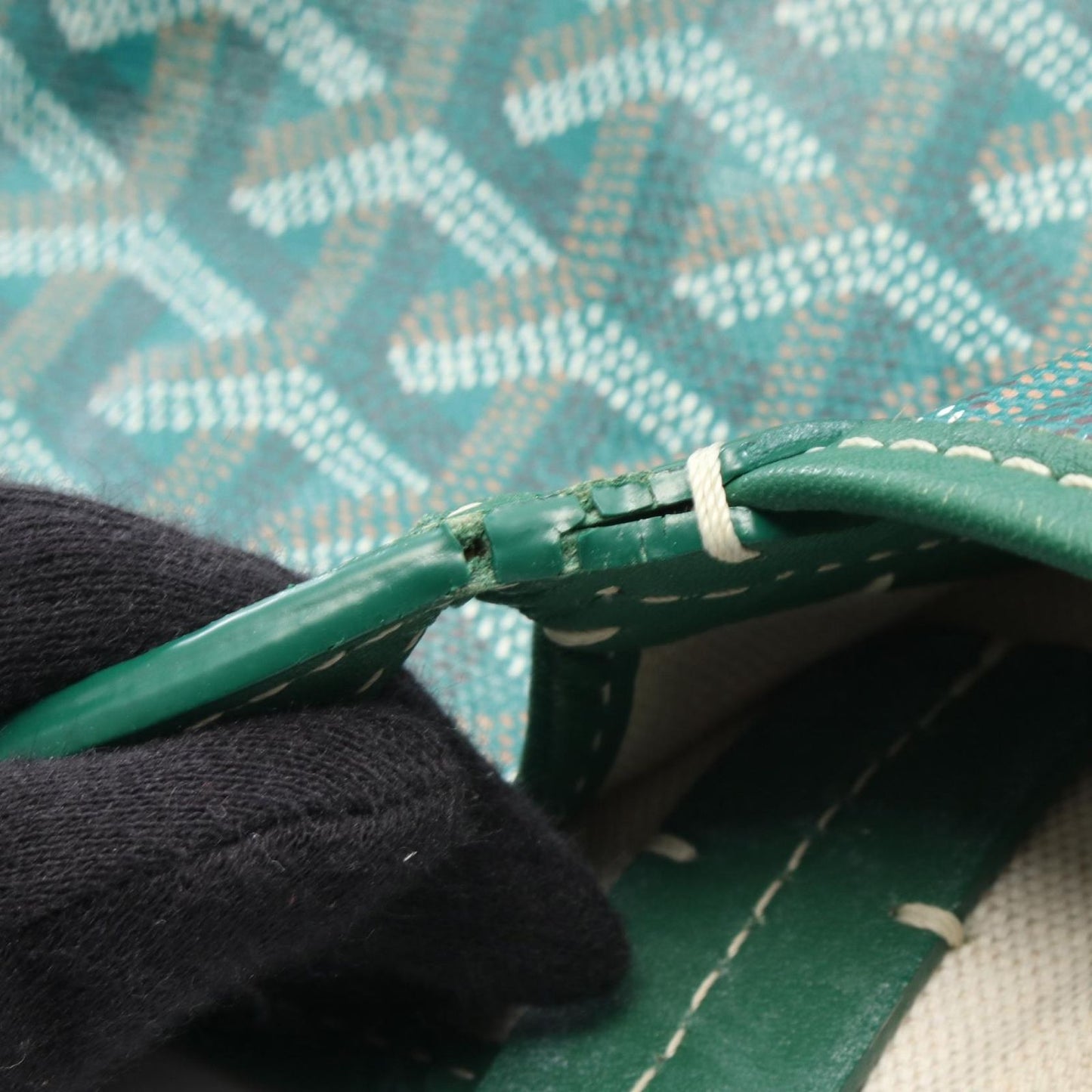 Goyard Tote Saint Louis PM Green Canvas Leather — view 5