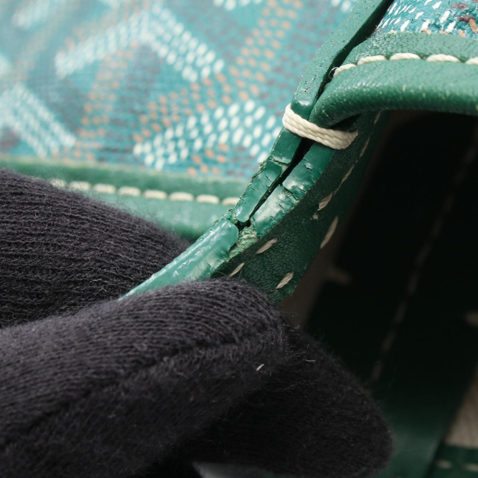Goyard Tote Saint Louis PM Green Canvas Leather — view 6