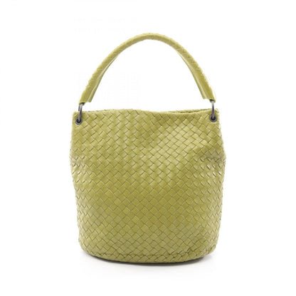 Bottega Veneta Intrecciato Yellow Green Leather Shoulder Bag