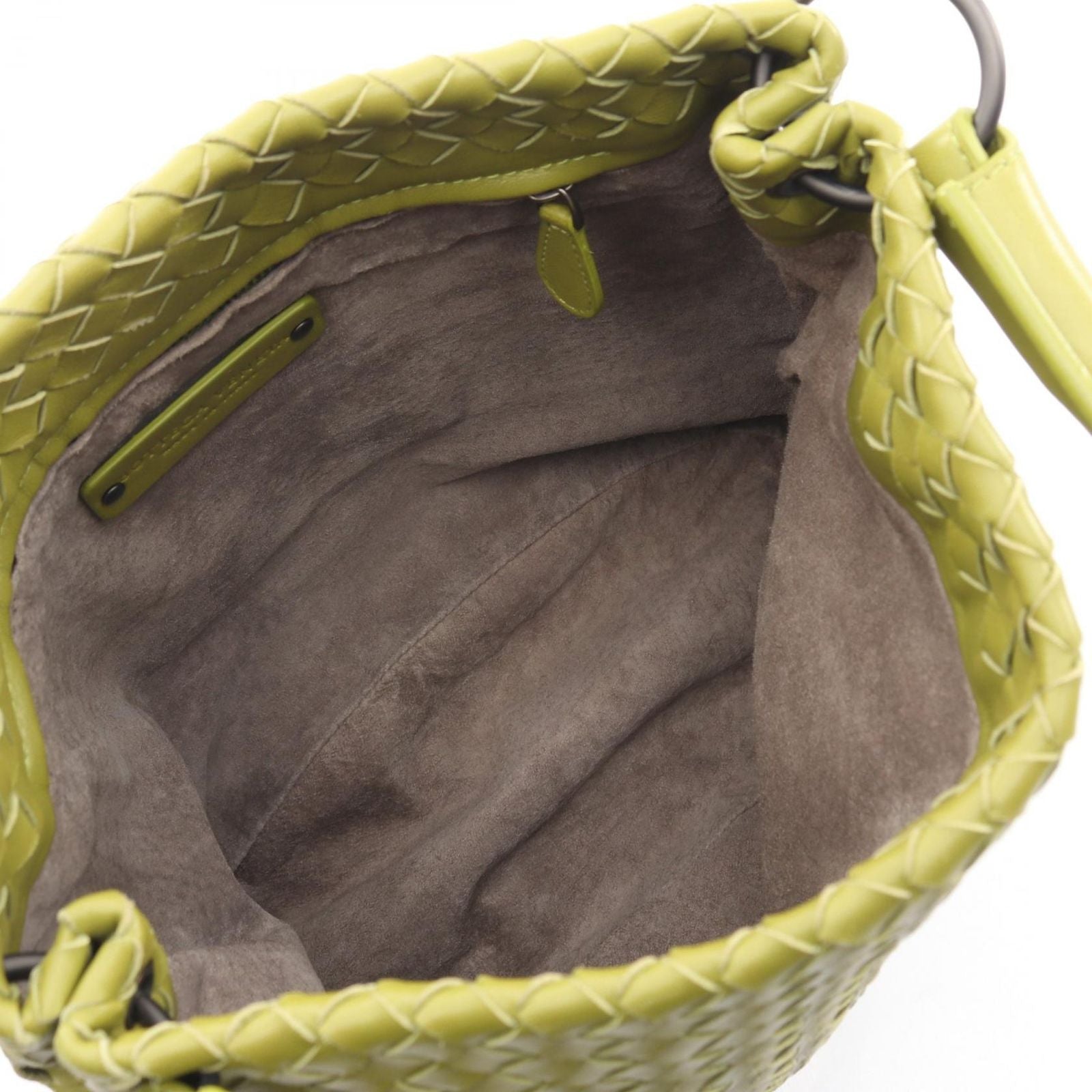 Bottega Veneta Intrecciato Yellow Green Leather Shoulder Bag — view 3
