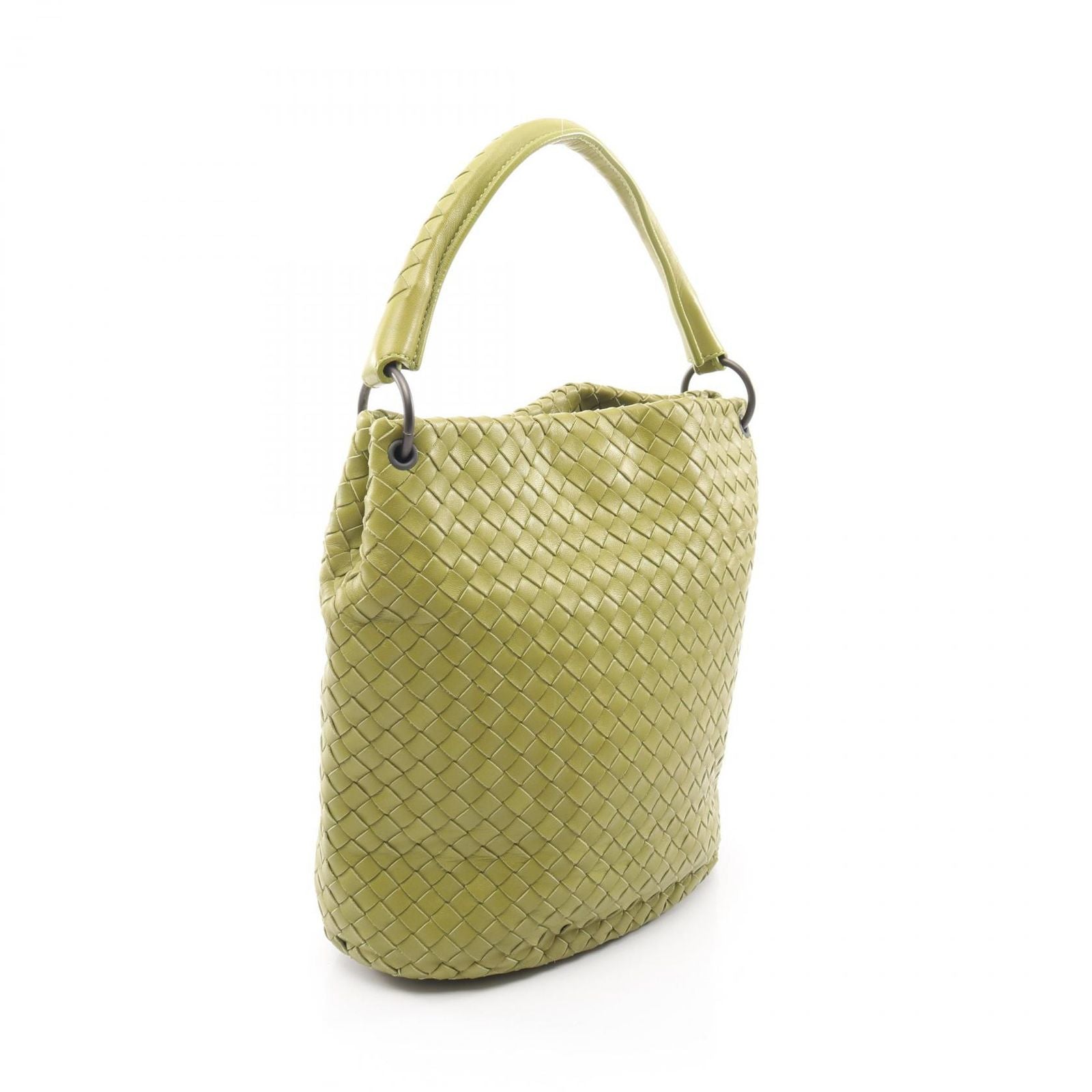Bottega Veneta Intrecciato Yellow Green Leather Shoulder Bag — view 2