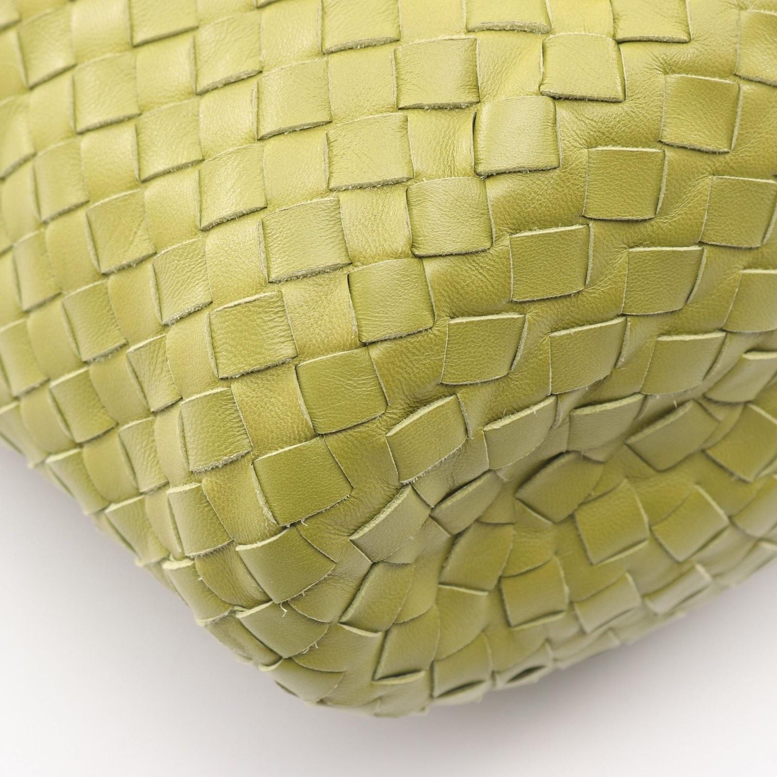 Bottega Veneta Intrecciato Yellow Green Leather Shoulder Bag — view 6