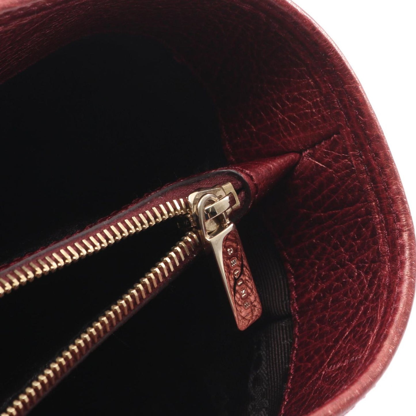 Celine Handbag Boogie Bag Macadam Wine Red Canvas Leather — view 8