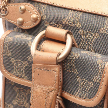 Celine Handbag Paris Macadam Black Rose Gold Canvas Leather — view 9