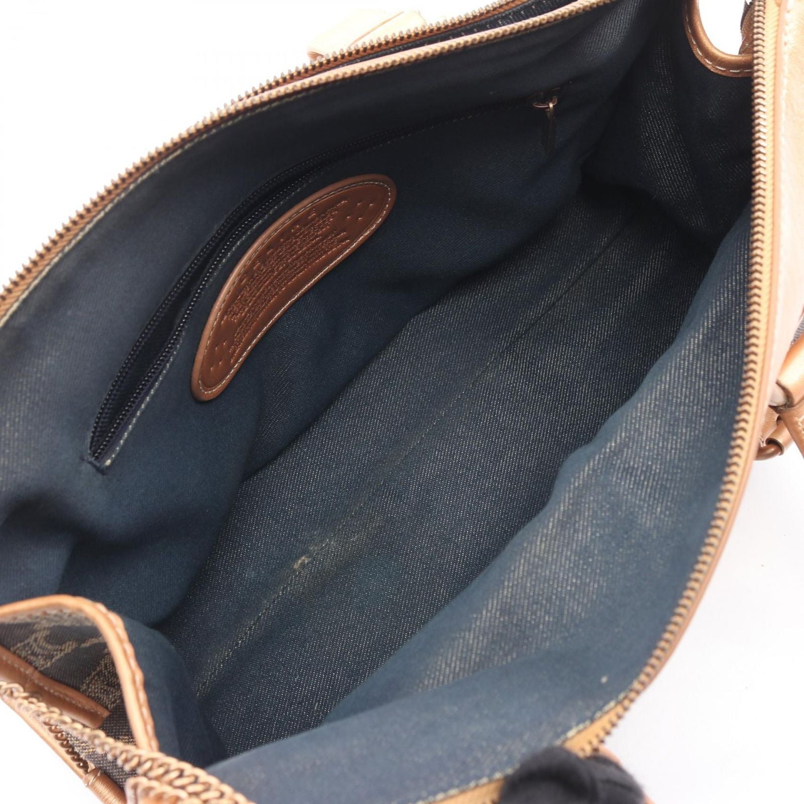 Celine Handbag Paris Macadam Black Rose Gold Canvas Leather — view 3