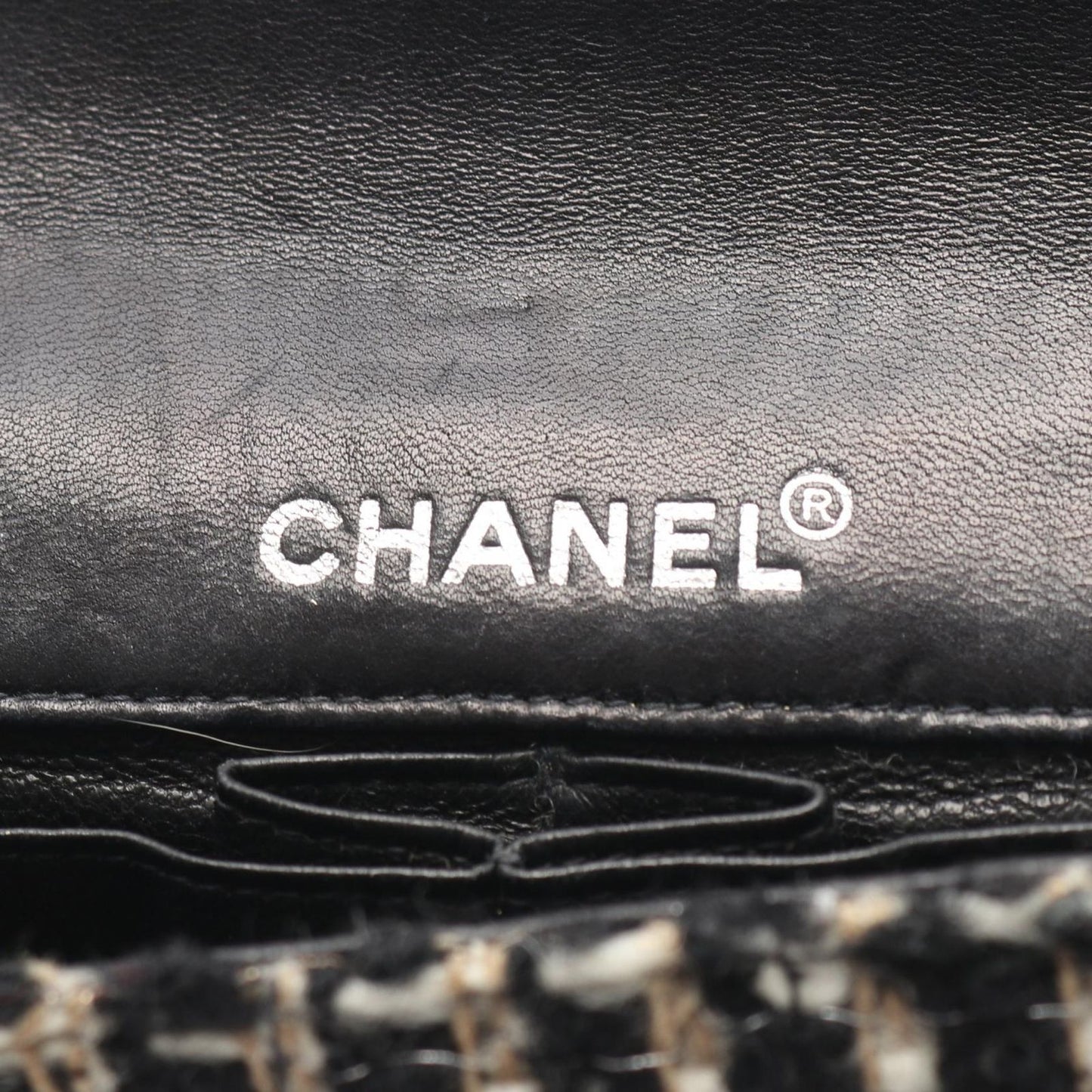 Chanel Shoulder Bag East Waist Black Beige White Fabric Chain — view 4