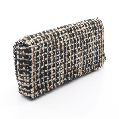 Chanel Shoulder Bag East Waist Black Beige White Fabric Chain — view 2