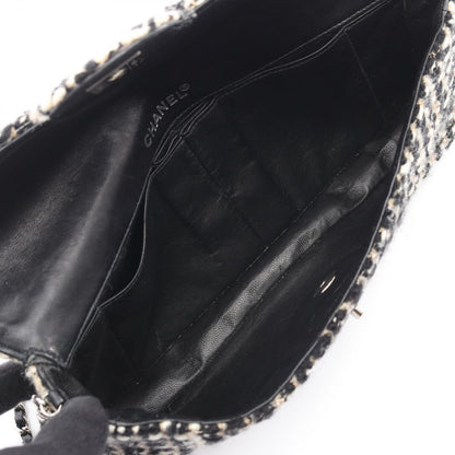 Chanel Shoulder Bag East Waist Black Beige White Fabric Chain — view 3
