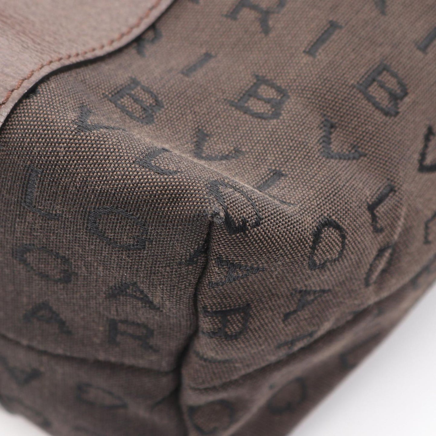 Bvlgari Handbag Logo Mania Brown Canvas Leather — view 7