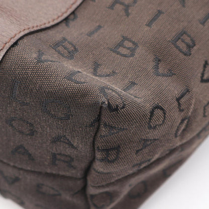 Bvlgari Handbag Logo Mania Brown Canvas Leather — view 7