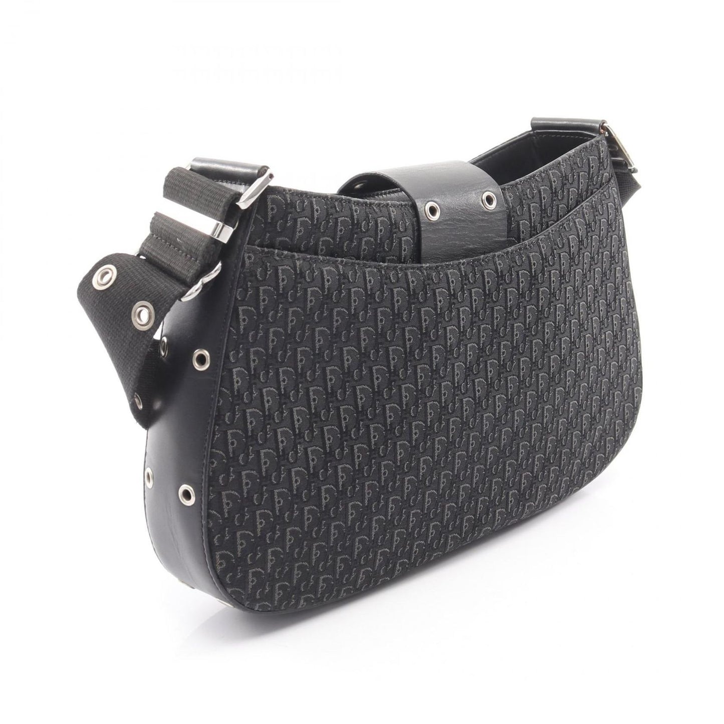 Dior Shoulder Bag Street Chic Trotter Black Canvas Leather — view 2