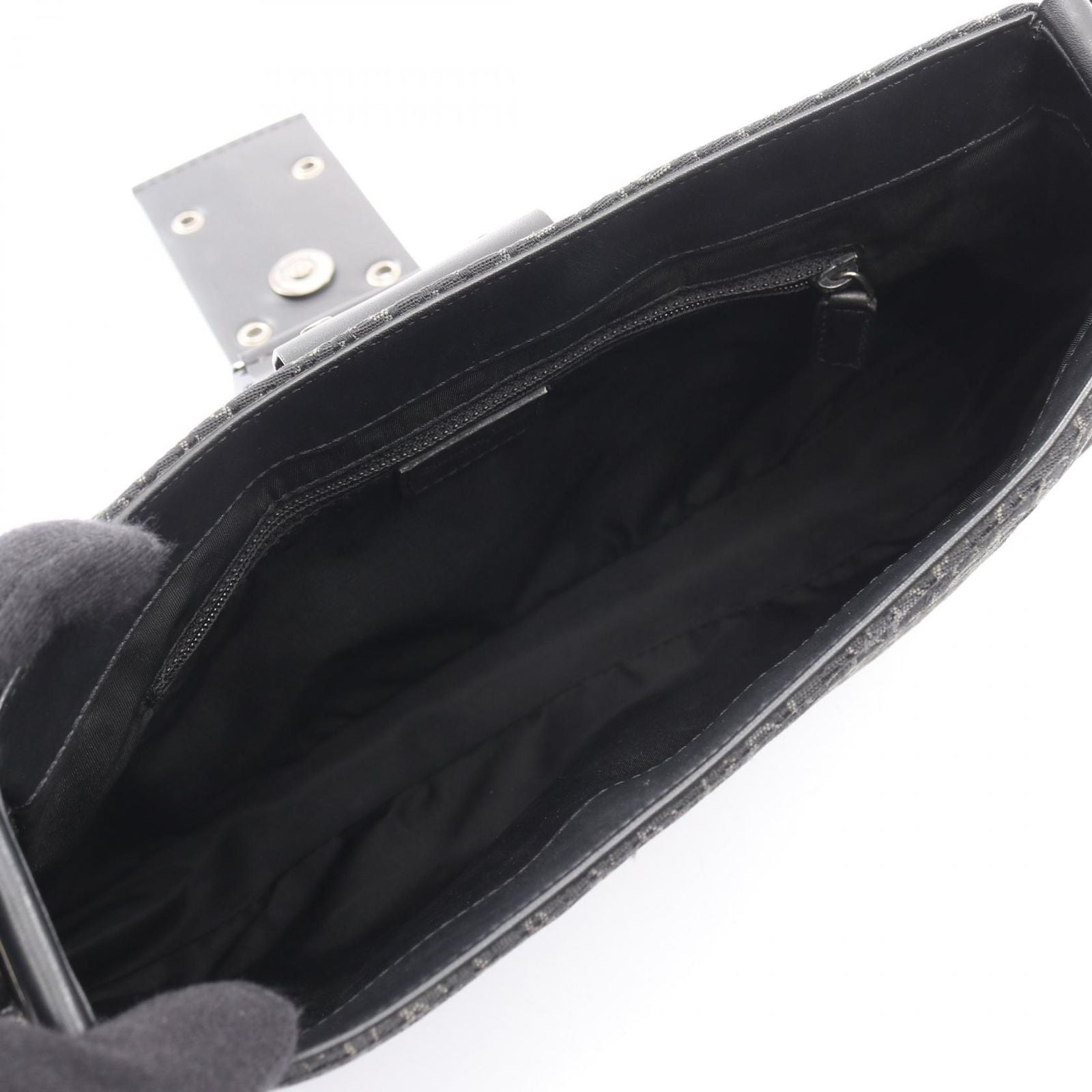 Dior Shoulder Bag Street Chic Trotter Black Canvas Leather — view 3