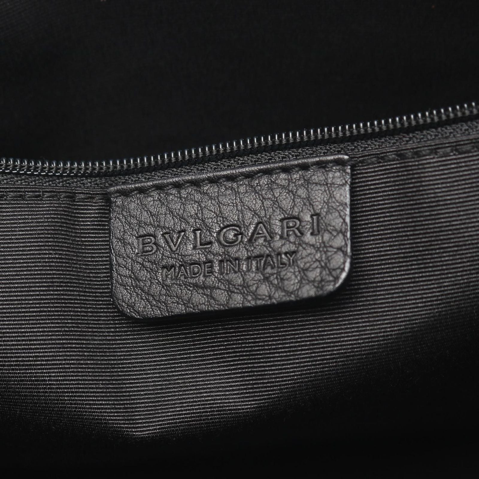 Bvlgari Tote Logo Mania Black Canvas Leather Boston Bag — view 4