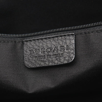 Bvlgari Tote Logo Mania Black Canvas Leather Boston Bag — view 4