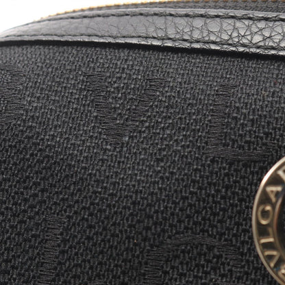 Bvlgari Tote Logo Mania Black Canvas Leather Boston Bag — view 9