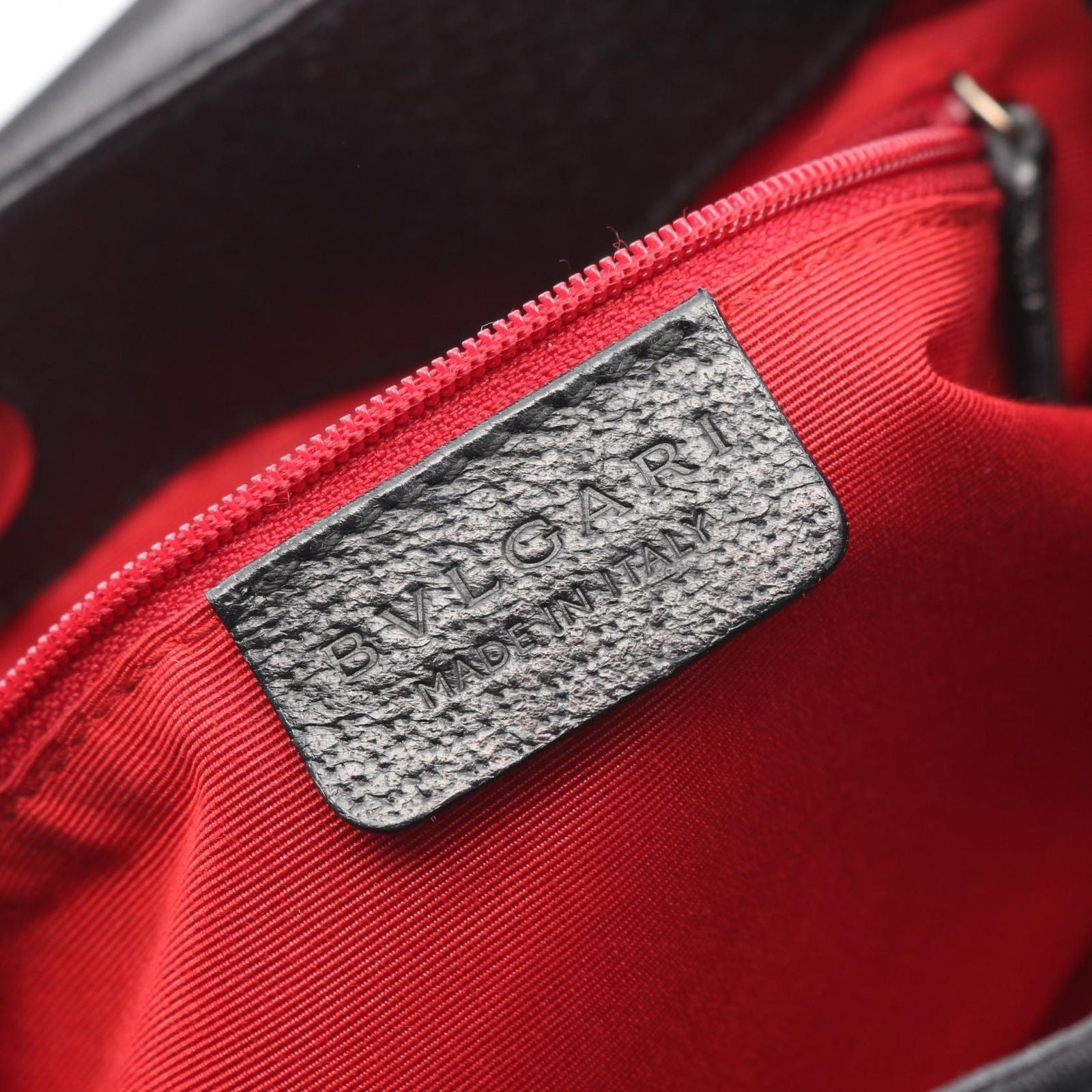 Bvlgari Handbag Logo Mania Black Canvas Leather — view 4