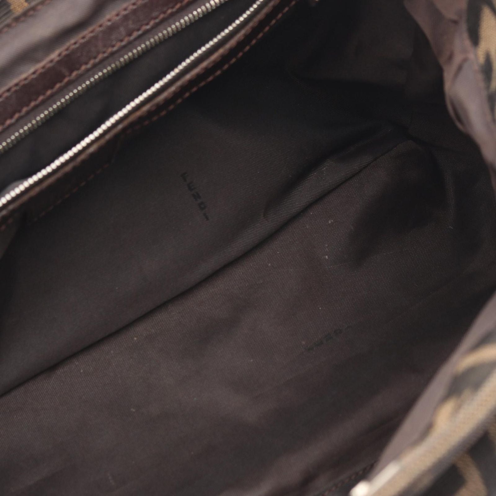 Fendi Handbag Zucca Black Brown Canvas Leather — view 9