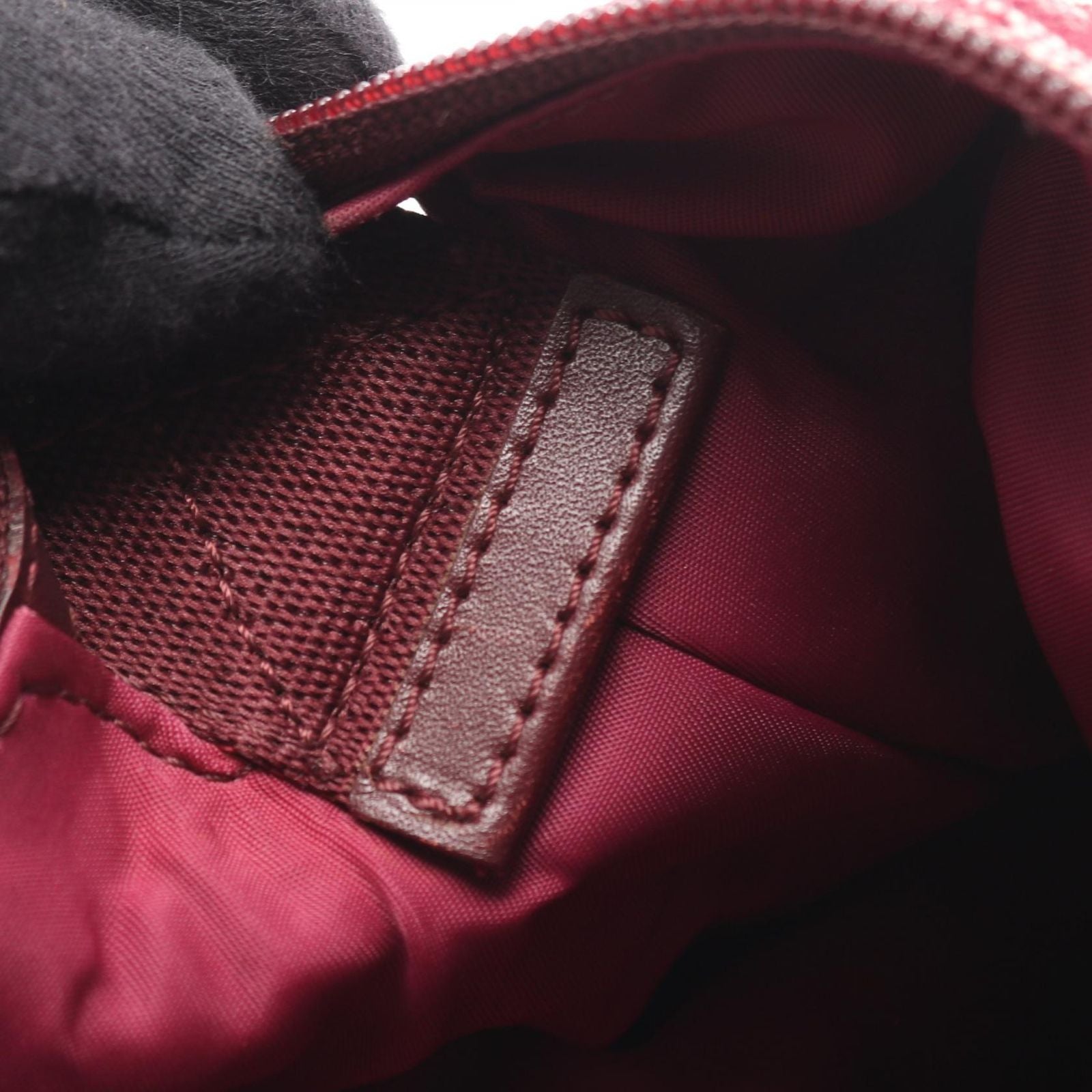 Dior Shoulder Bag Trotter Wine Red Canvas Leather — view 7