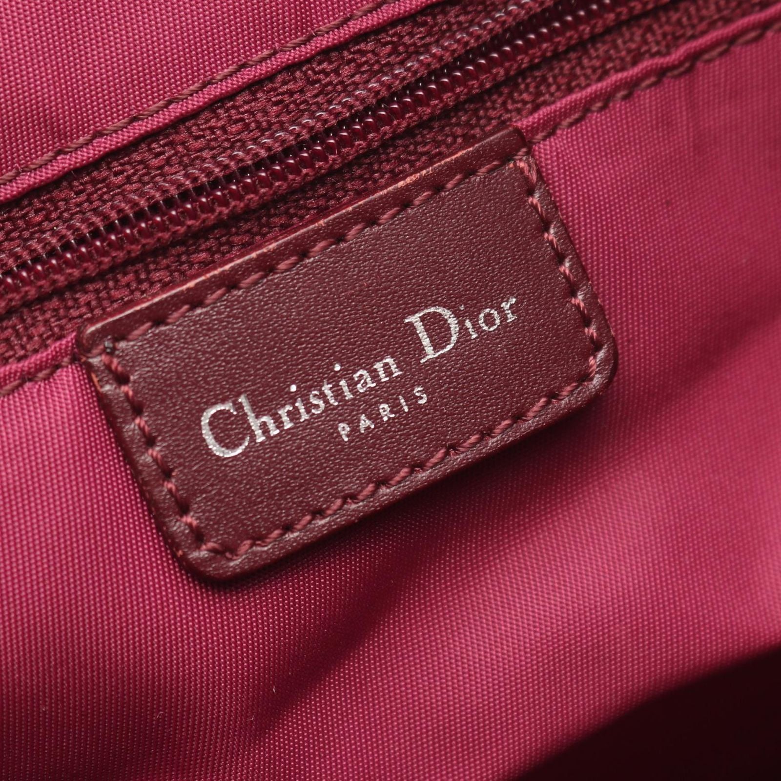 Dior Shoulder Bag Trotter Wine Red Canvas Leather — view 4